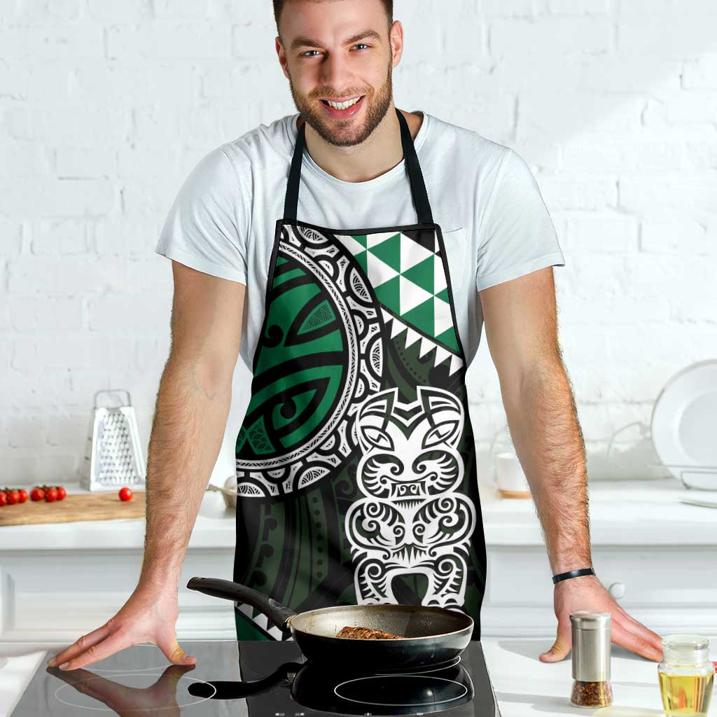 Green Aotearoa Niho Taniwha Apron Maori Mythology Tooth - Taniko Motifs - Polynesian Pride