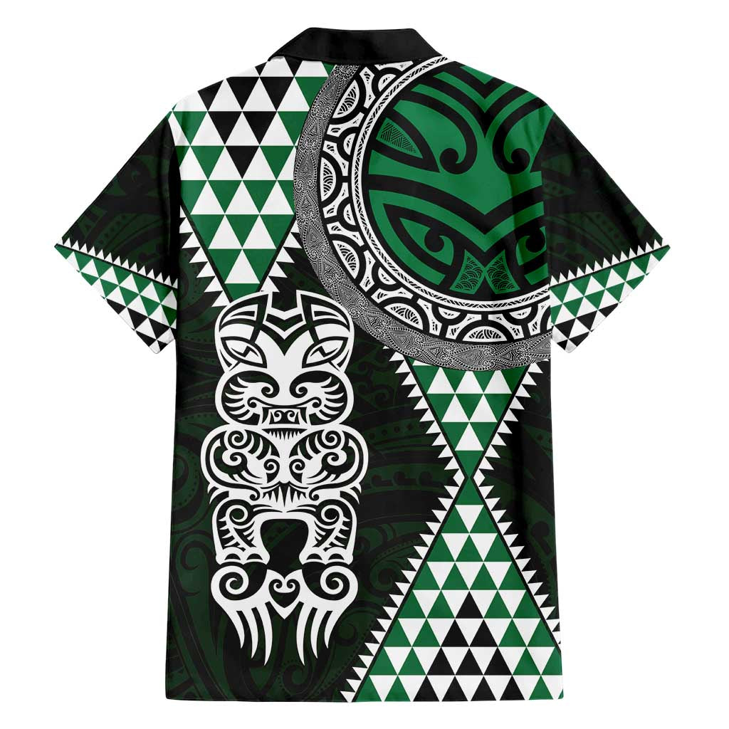 Green Aotearoa Niho Taniwha Hawaiian Shirt Maori Mythology Tooth - Taniko Motifs