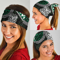 Green Aotearoa Niho Taniwha Neck Gaiter Maori Mythology Tooth - Taniko Motifs - Polynesian Pride