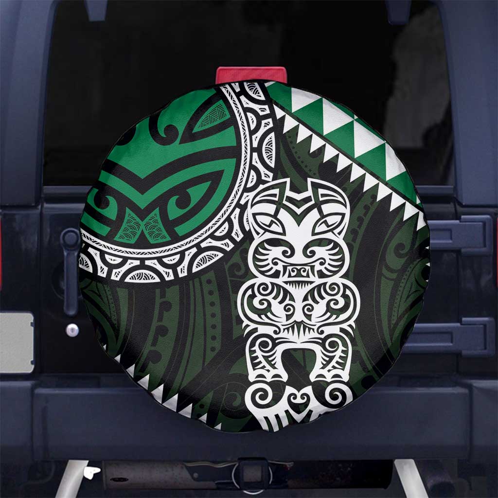 Green Aotearoa Niho Taniwha Spare Tire Cover Maori Mythology Tooth - Taniko Motifs