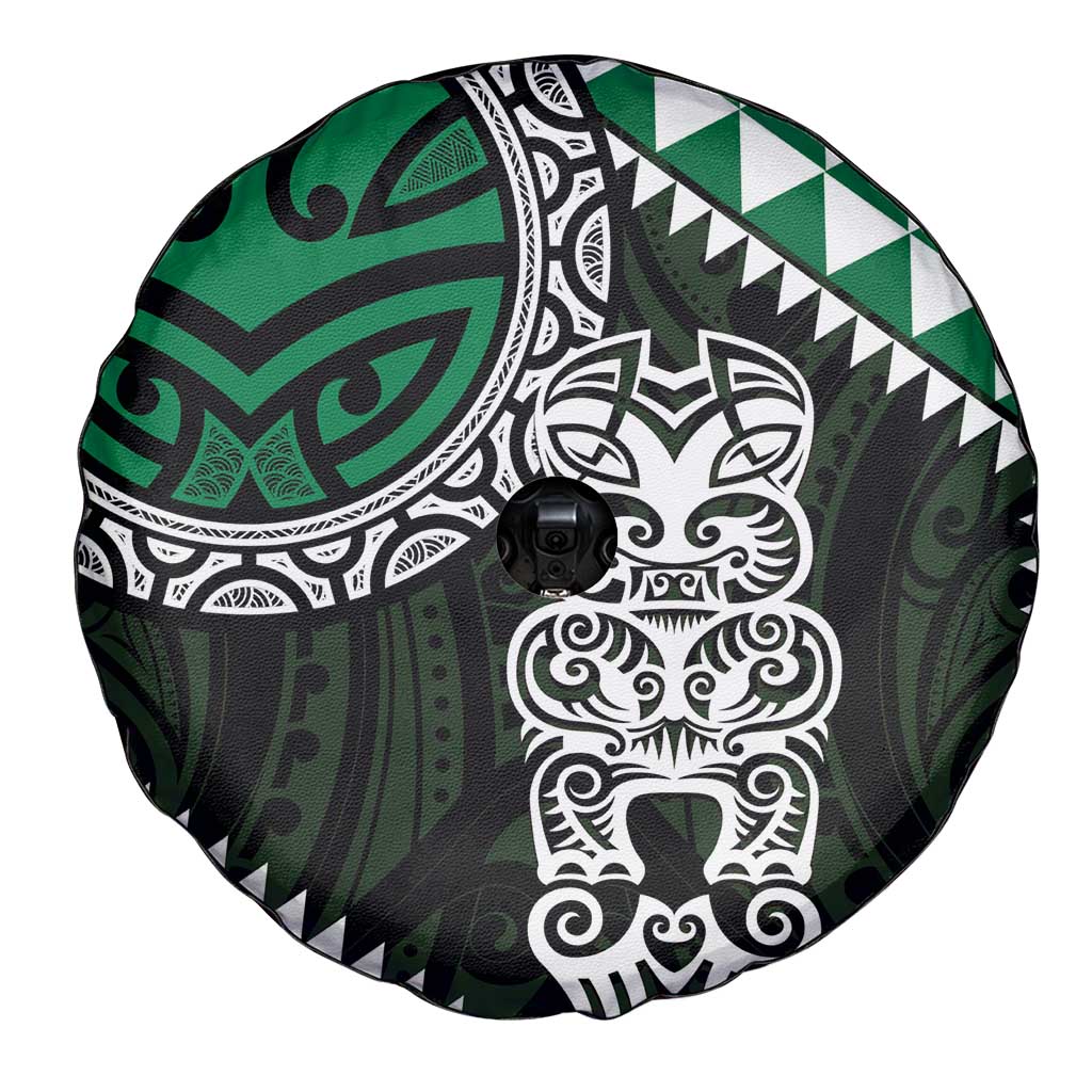 Green Aotearoa Niho Taniwha Spare Tire Cover Maori Mythology Tooth - Taniko Motifs
