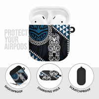 Blue Aotearoa Niho Taniwha AirPods Case Maori Mythology Tooth - Taniko Motifs - Polynesian Pride