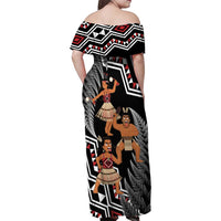 Aotearoa Kapa Haka Family Matching Off Shoulder Maxi Dress and Hawaiian Shirt 2025 Festival - Traditional Maori Dance