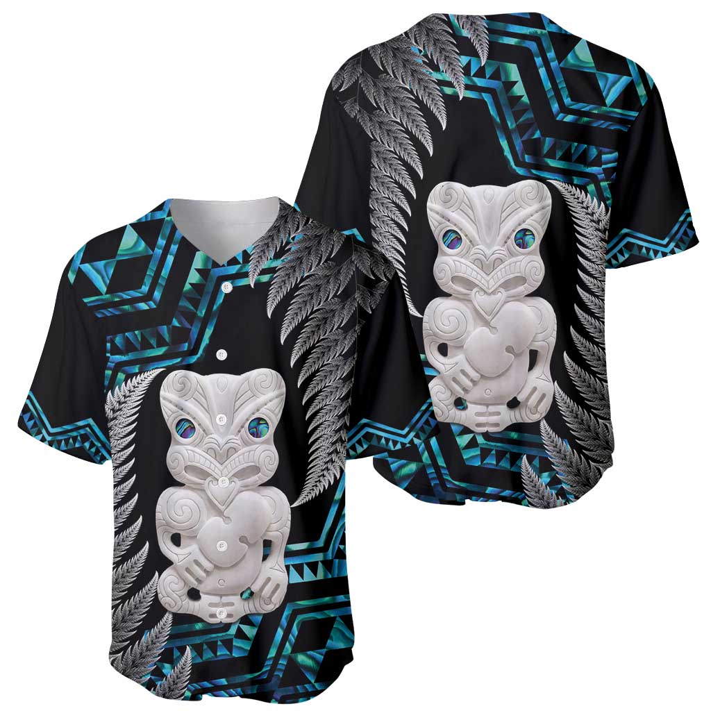 Aotearoa Taniko Paua Shell With Hei Tiki Baseball Jersey LT14 - Polynesian Pride
