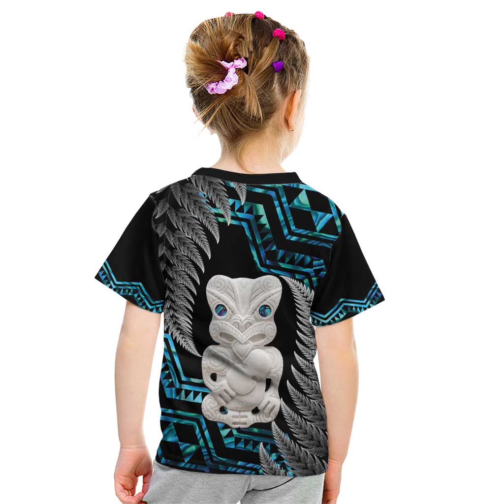 Aotearoa Taniko Paua Shell With Hei Tiki Kid T Shirt LT14 - Polynesian Pride