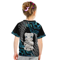 Aotearoa Taniko Paua Shell With Hei Tiki Kid T Shirt LT14 - Polynesian Pride