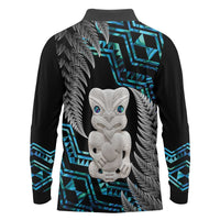 Aotearoa Taniko Paua Shell With Hei Tiki Long Sleeve Polo Shirt LT14 - Polynesian Pride