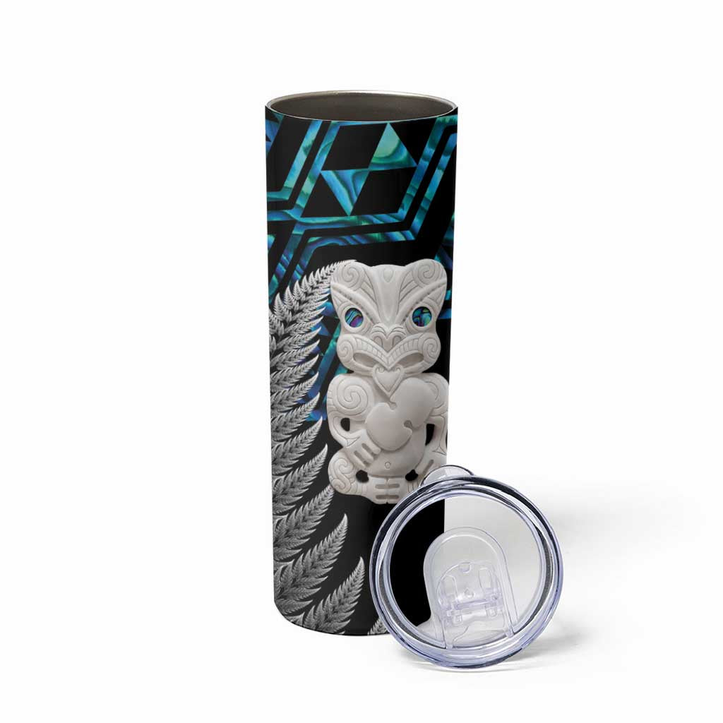 Aotearoa Taniko Paua Shell With Hei Tiki Skinny Tumbler