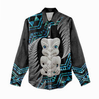 Aotearoa Taniko Paua Shell With Hei Tiki Women Casual Shirt