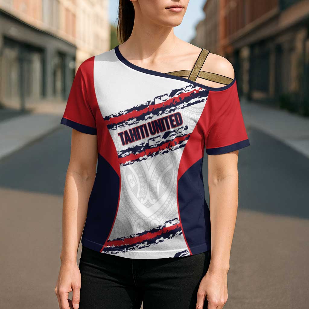 AS Venus Tahiti Football Custom Cross Shoulder Shirt Go Champions Polynesian Pattern LT14 - Polynesian Pride