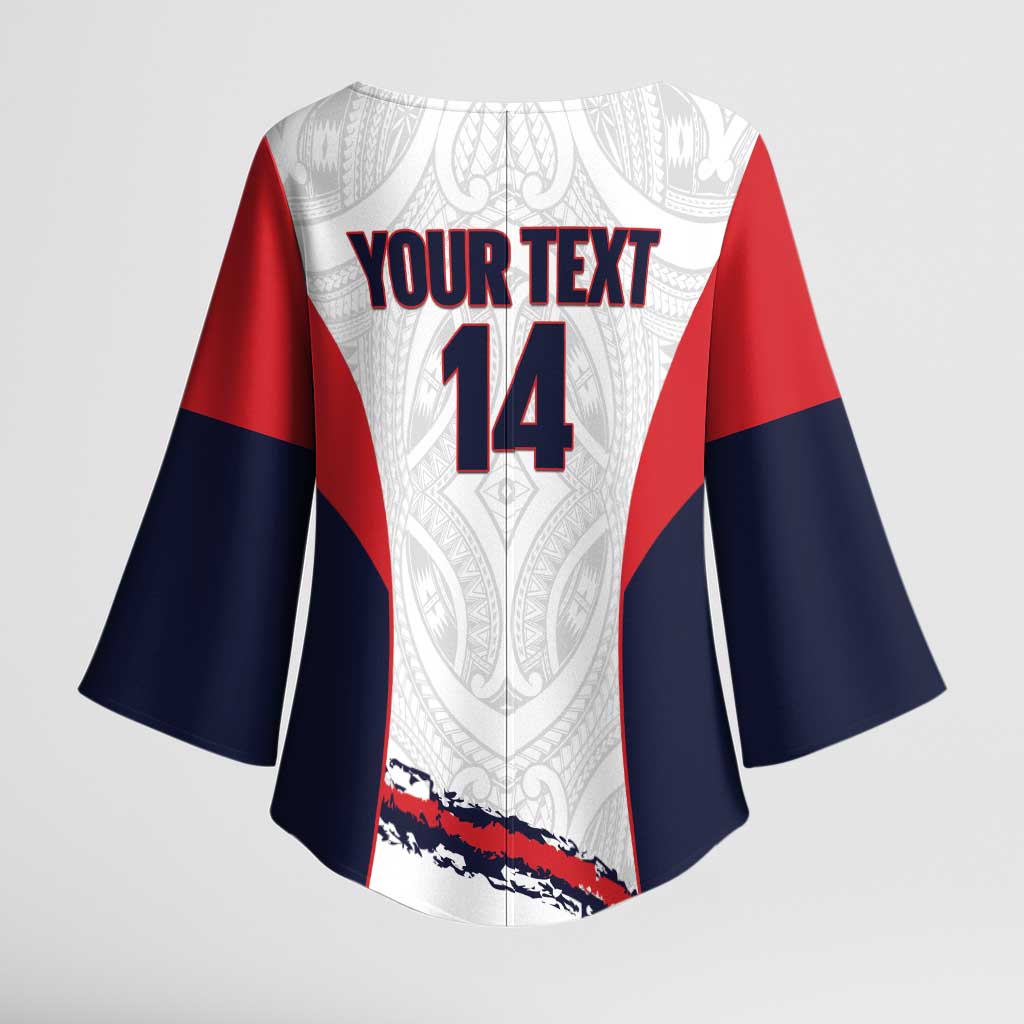 AS Venus Tahiti Football Custom Kimono Sleeve Blouse Go Champions Polynesian Pattern LT14 - Polynesian Pride