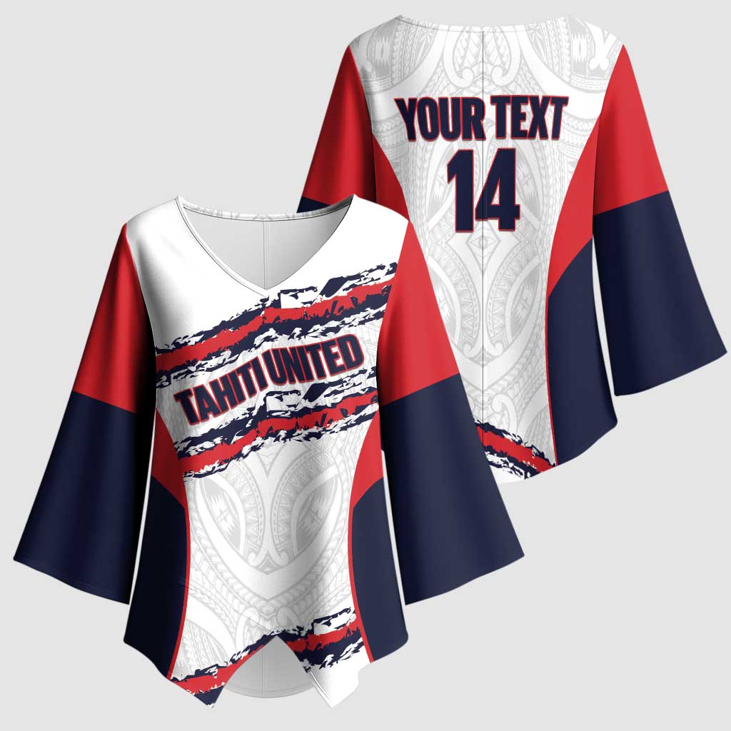AS Venus Tahiti Football Custom Kimono Sleeve Blouse Go Champions Polynesian Pattern LT14 - Polynesian Pride