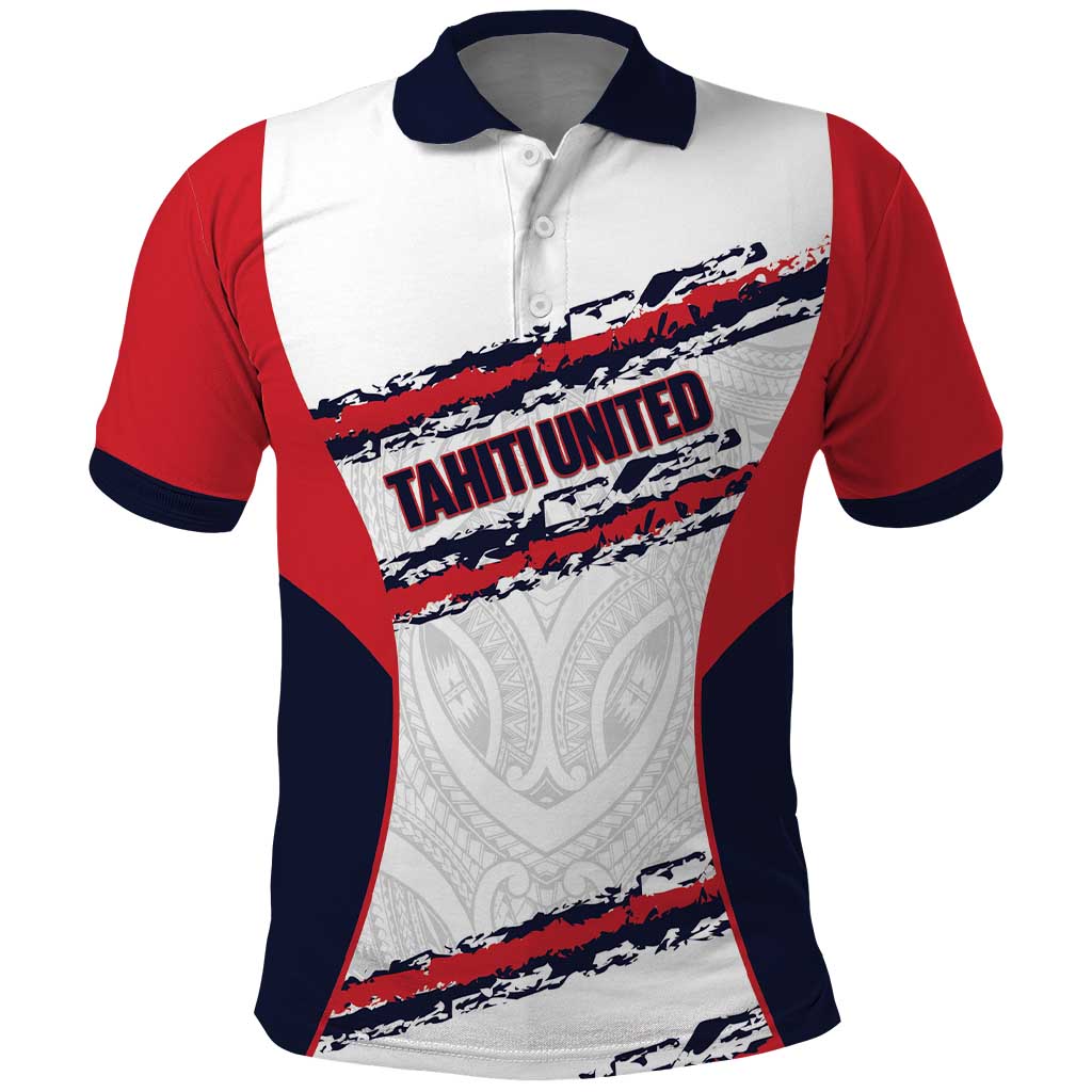 AS Venus Tahiti Football Custom Polo Shirt Go Champions Polynesian Pattern LT14 White - Polynesian Pride