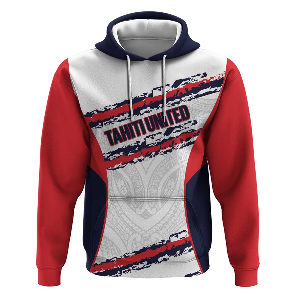 AS Venus Tahiti Football Custom Zip Hoodie Go Champions Polynesian Pattern LT14 Pullover Hoodie White - Polynesian Pride