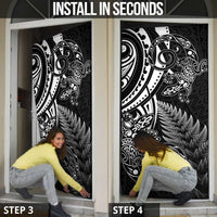 New Zealand Lizard Door Cover Silver Fern Aotearoa Maori - Polynesian Pride