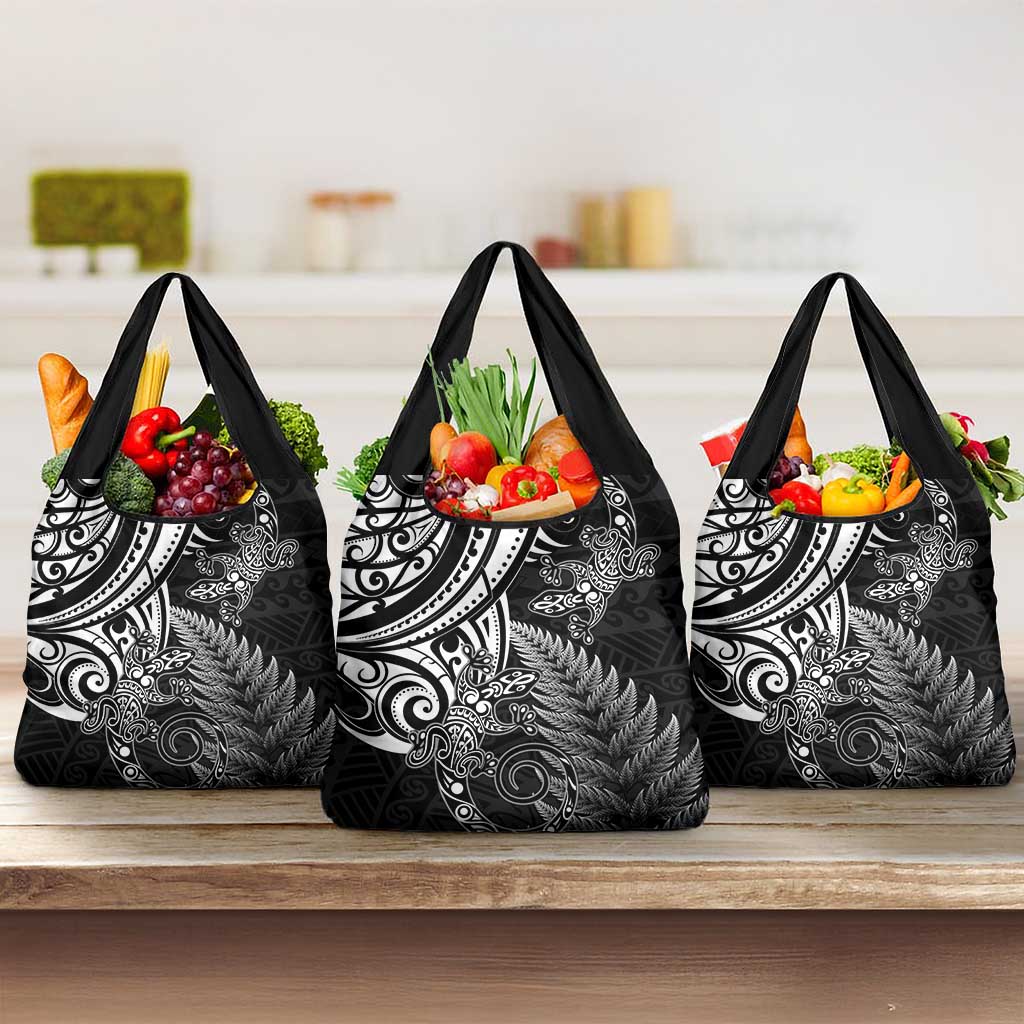 New Zealand Lizard Grocery Bag Silver Fern Aotearoa Maori
