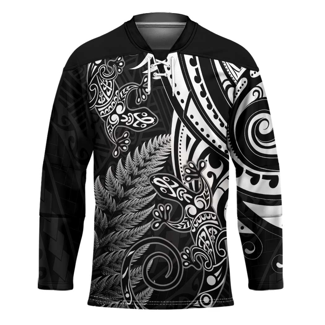 New Zealand Lizard Hockey Jersey Silver Fern Aotearoa Maori - Polynesian Pride
