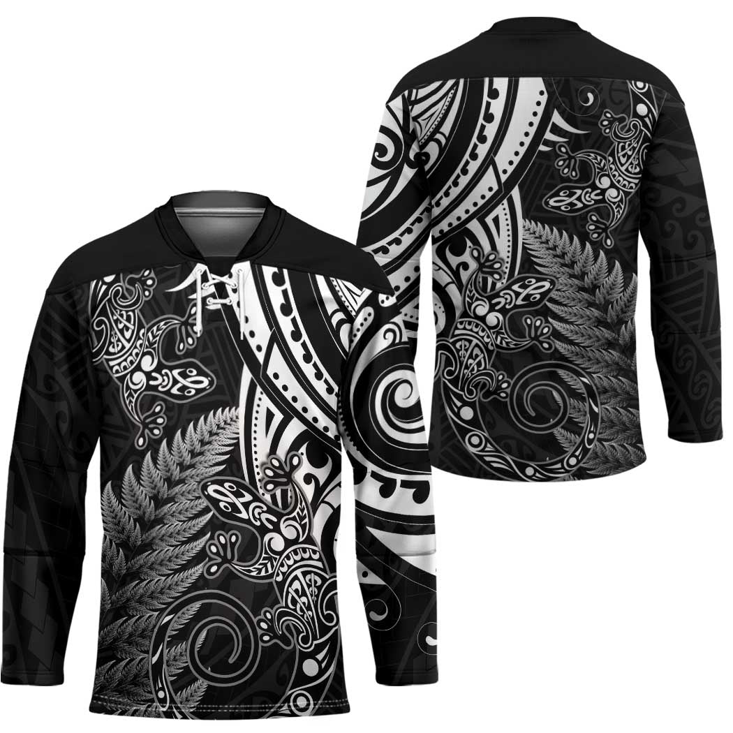 New Zealand Lizard Hockey Jersey Silver Fern Aotearoa Maori - Polynesian Pride