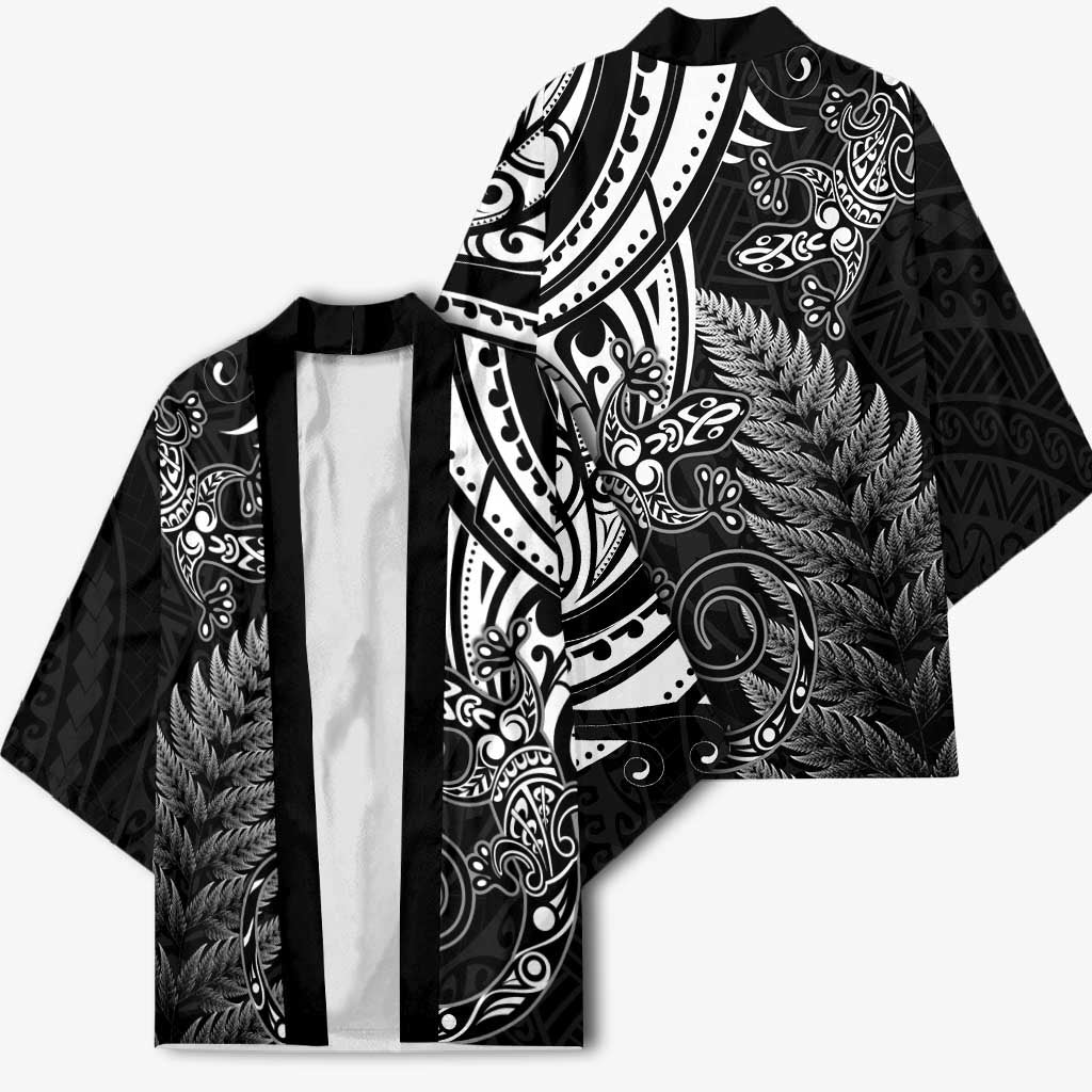 New Zealand Lizard Kimono Silver Fern Aotearoa Maori - Polynesian Pride
