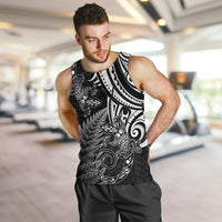 New Zealand Lizard Men Tank Top Silver Fern Aotearoa Maori LT14 Black - Polynesian Pride