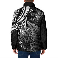 New Zealand Lizard Padded Jacket Silver Fern Aotearoa Maori - Polynesian Pride