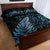 New Zealand Lizard Quilt Bed Set Silver Fern Aotearoa Maori With Paua Shell