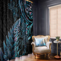 New Zealand Lizard Window Curtain Silver Fern Aotearoa Maori With Paua Shell