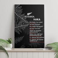 Custom New Zealand Haka Rugby Canvas Wall Art 2024 Pacific Go Black Silver Fern