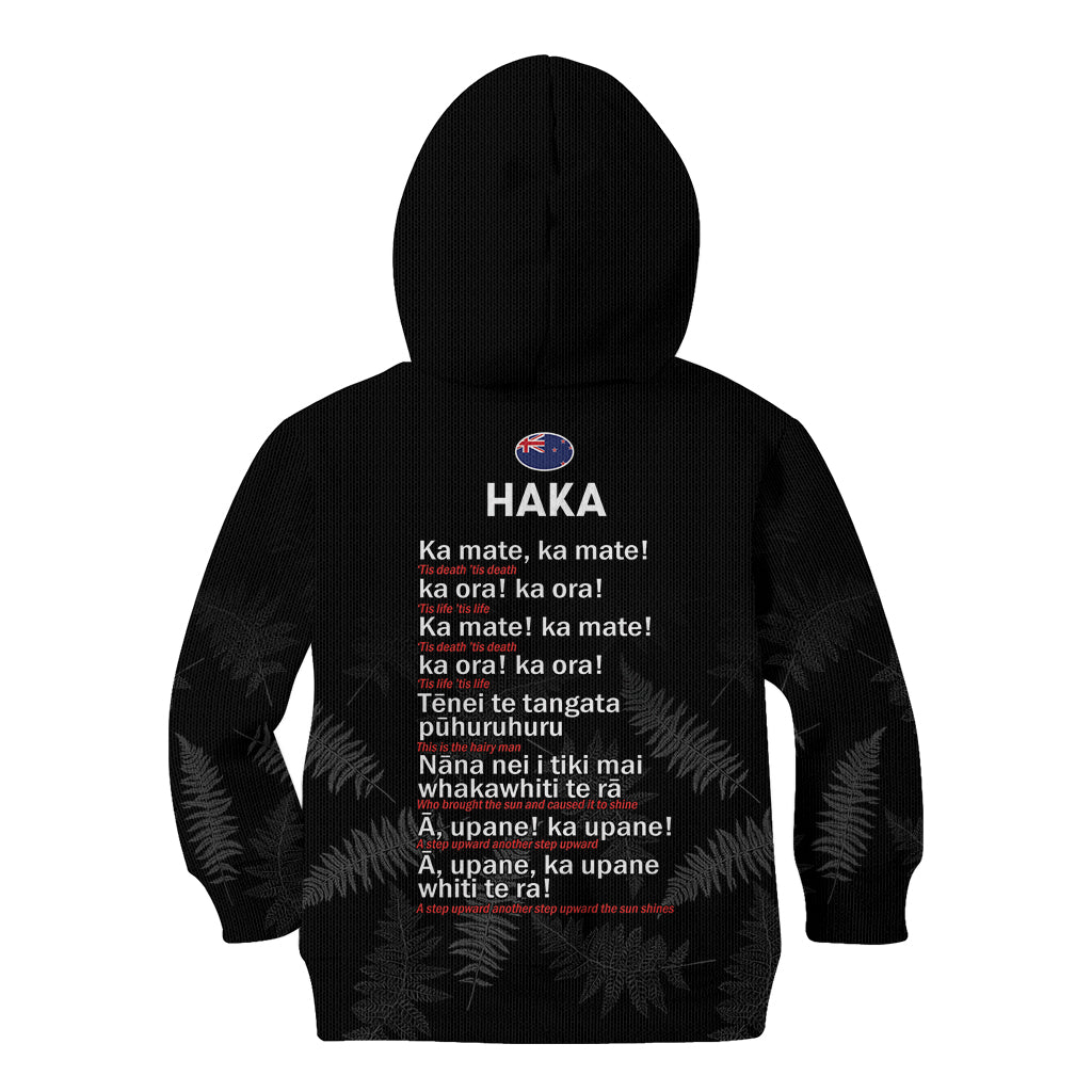 New Zealand Haka Rugby Kid Hoodie 2024 Pacific Go Black Silver Fern LT14 - Polynesian Pride
