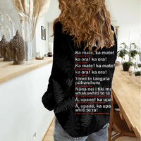 New Zealand Haka Rugby Women Casual Shirt 2024 Pacific Go Black Silver Fern LT14 - Polynesian Pride