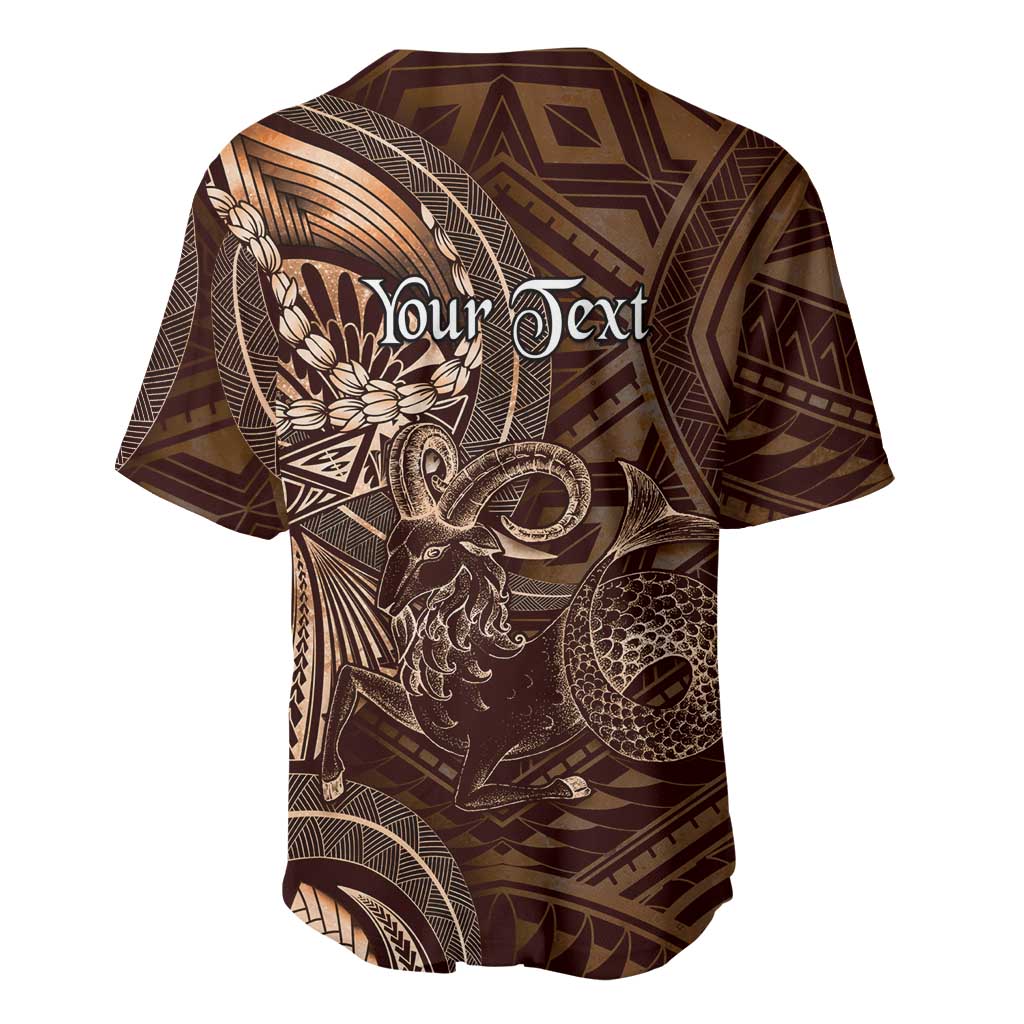 Personalised Polynesia Zodiac Capricorn Baseball Jersey Galaxy Polynesian Pattern Chest Tattoo Style LT14 - Polynesian Pride