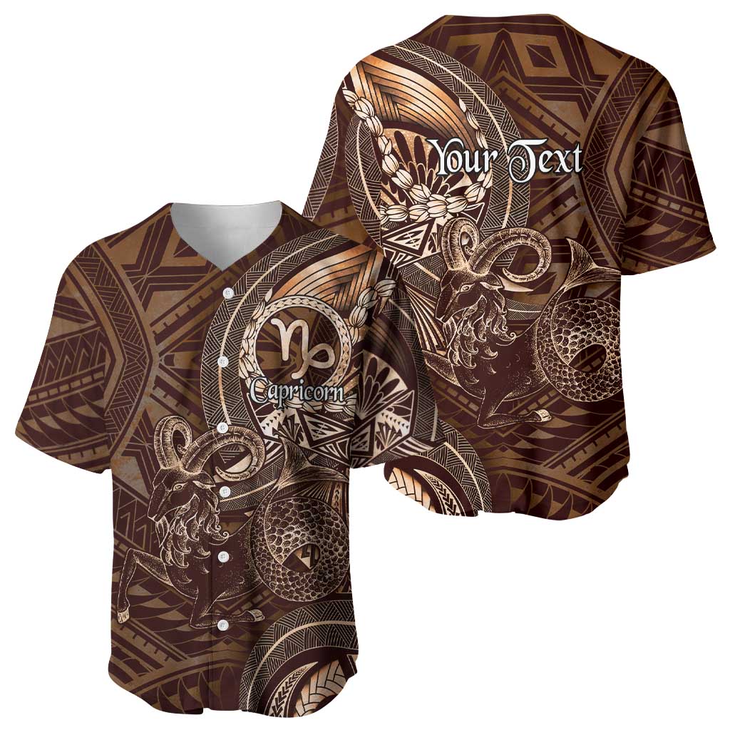 Personalised Polynesia Zodiac Capricorn Baseball Jersey Galaxy Polynesian Pattern Chest Tattoo Style LT14 - Polynesian Pride