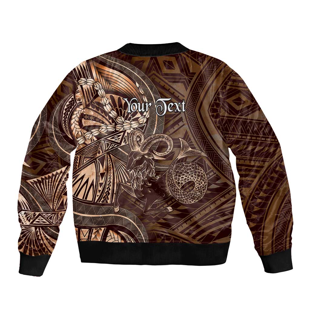 Personalised Polynesia Zodiac Capricorn Bomber Jacket Galaxy Polynesian Pattern Chest Tattoo Style LT14 - Polynesian Pride