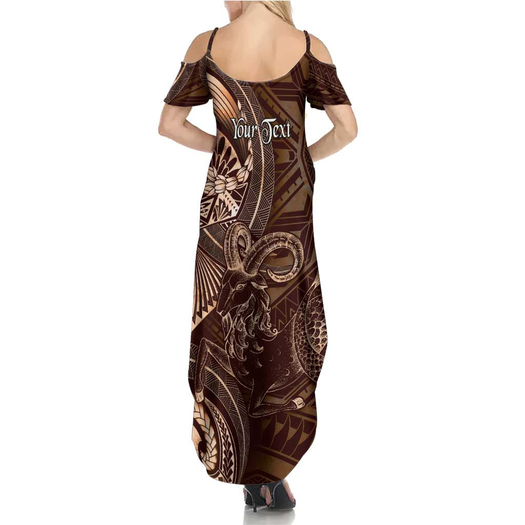 Personalised Polynesia Zodiac Capricorn Family Matching Summer Maxi Dress and Hawaiian Shirt Galaxy Polynesian Pattern Chest Tattoo Style LT14 - Polynesian Pride
