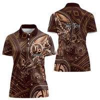 Personalised Polynesia Zodiac Capricorn Women Polo Shirt Galaxy Polynesian Pattern Chest Tattoo Style LT14 - Polynesian Pride