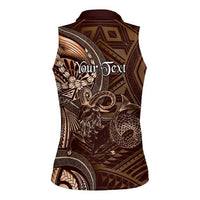 Personalised Polynesia Zodiac Capricorn Women Sleeveless Polo Shirt Galaxy Polynesian Pattern Chest Tattoo Style LT14 - Polynesian Pride