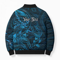 Personalised Polynesia Zodiac Pisces Bomber Puffer Jacket Galaxy Polynesian Pattern Chest Tattoo Style
