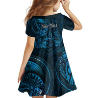 Personalised Polynesia Zodiac Pisces Family Matching Off Shoulder Short Dress and Hawaiian Shirt Galaxy Polynesian Pattern Chest Tattoo Style LT14 - Polynesian Pride