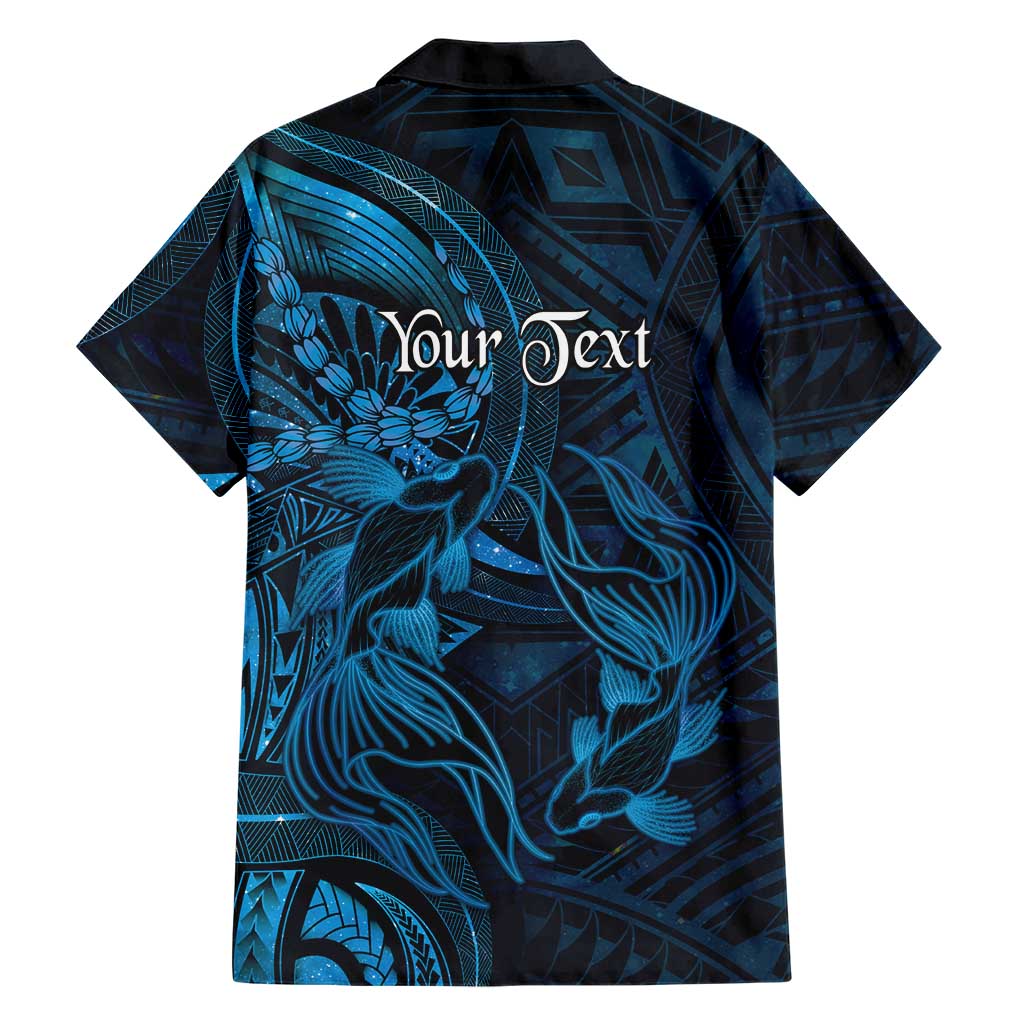 Personalised Polynesia Zodiac Pisces Family Matching Off Shoulder Short Dress and Hawaiian Shirt Galaxy Polynesian Pattern Chest Tattoo Style LT14 - Polynesian Pride
