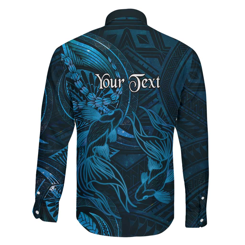 Personalised Polynesia Zodiac Pisces Family Matching Off Shoulder Short Dress and Hawaiian Shirt Galaxy Polynesian Pattern Chest Tattoo Style LT14 - Polynesian Pride