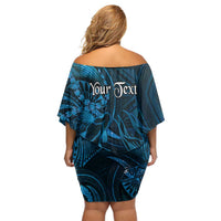 Personalised Polynesia Zodiac Pisces Family Matching Off Shoulder Short Dress and Hawaiian Shirt Galaxy Polynesian Pattern Chest Tattoo Style LT14 - Polynesian Pride