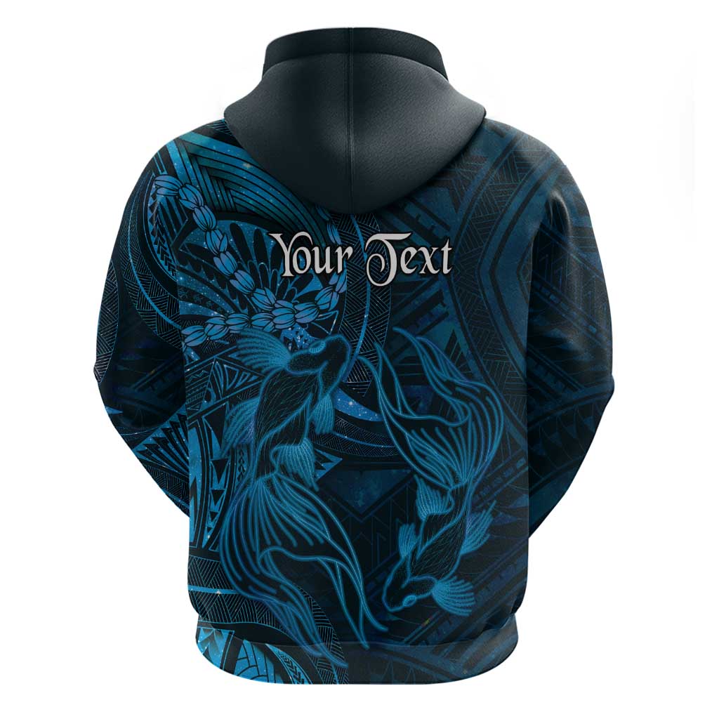 Personalised Polynesia Zodiac Pisces Hoodie Galaxy Polynesian Pattern Chest Tattoo Style LT14 - Polynesian Pride
