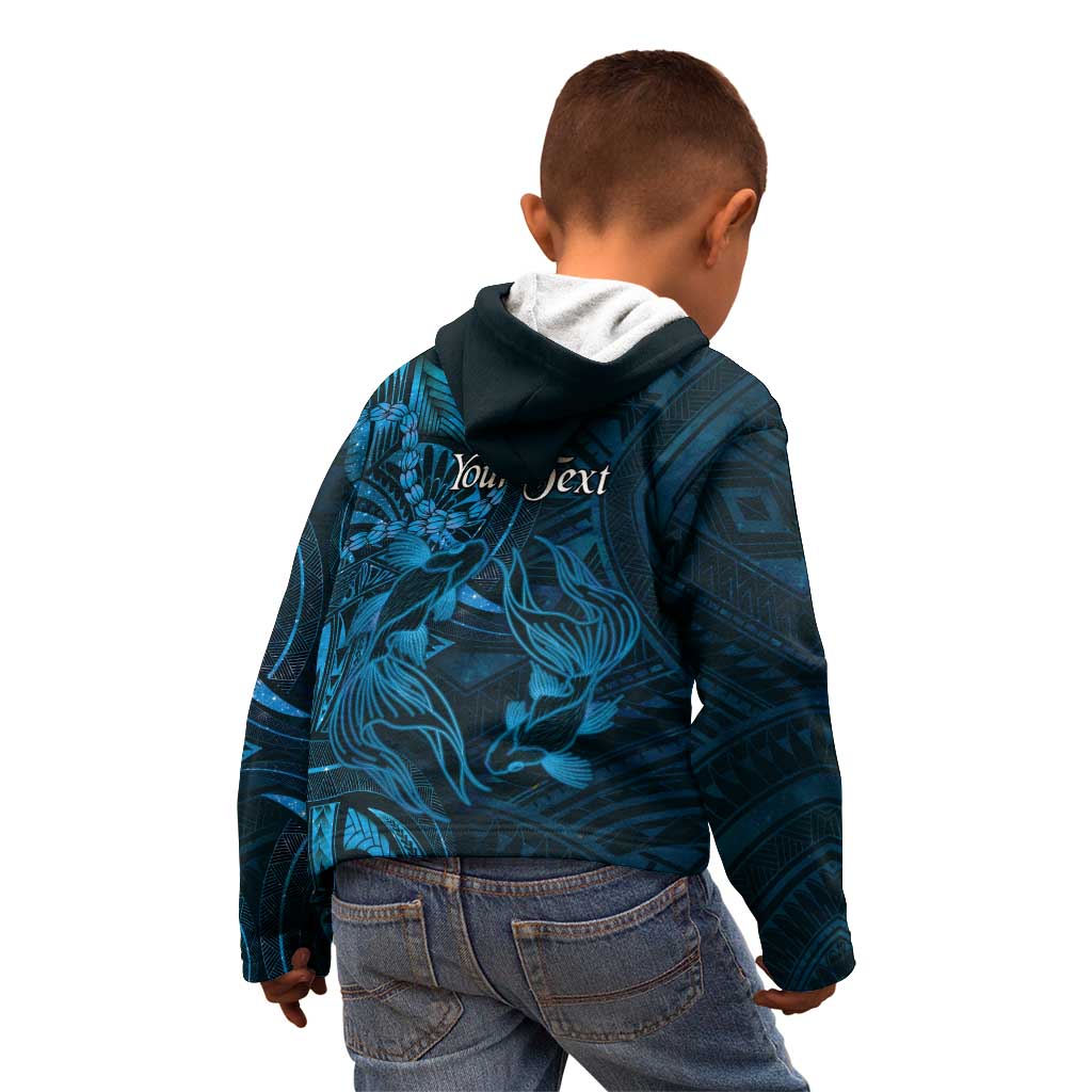 Personalised Polynesia Zodiac Pisces Kid Hoodie Galaxy Polynesian Pattern Chest Tattoo Style LT14 - Polynesian Pride