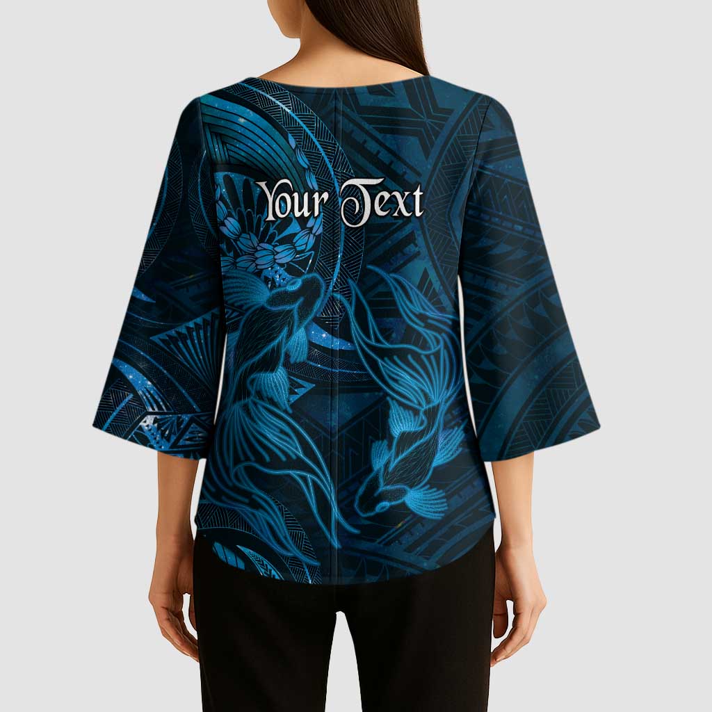 Personalised Polynesia Zodiac Pisces Kimono Sleeve Blouse Galaxy Polynesian Pattern Chest Tattoo Style LT14 - Polynesian Pride