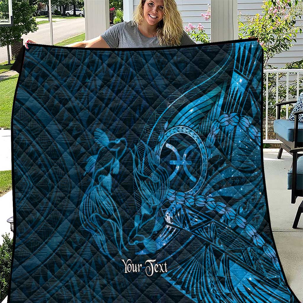 Personalised Polynesia Zodiac Pisces Quilt Galaxy Polynesian Pattern Chest Tattoo Style