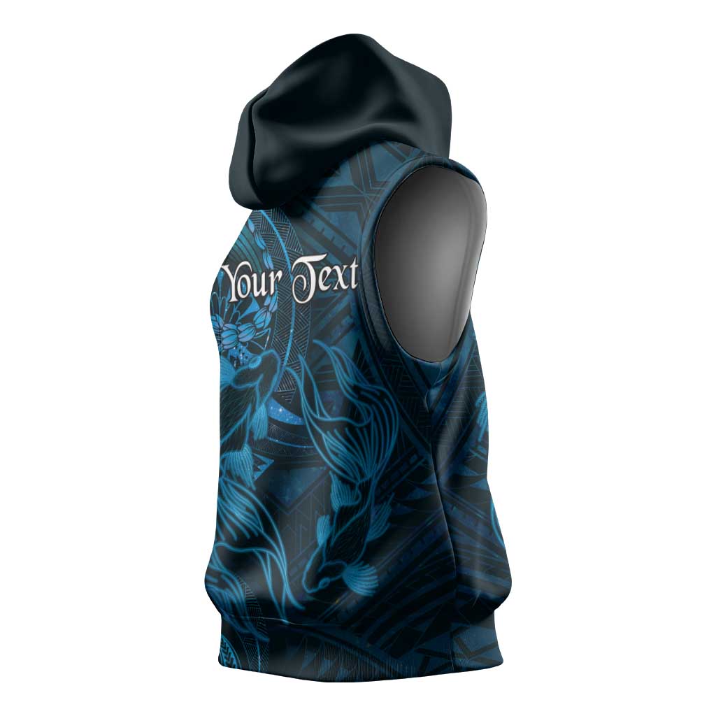 Personalised Polynesia Zodiac Pisces Sleeveless Hoodie Galaxy Polynesian Pattern Chest Tattoo Style LT14 - Polynesian Pride