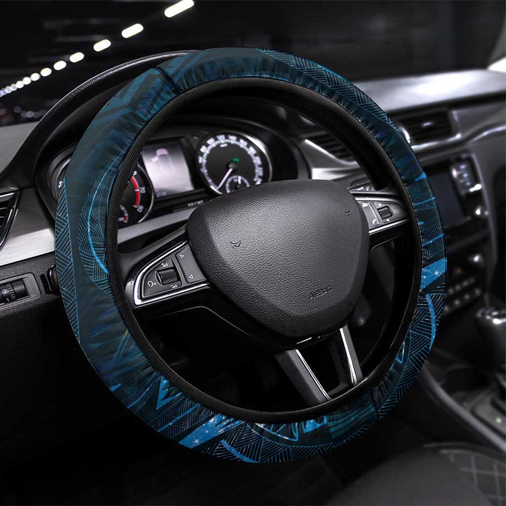Polynesia Zodiac Pisces Steering Wheel Cover Galaxy Polynesian Pattern Chest Tattoo Style