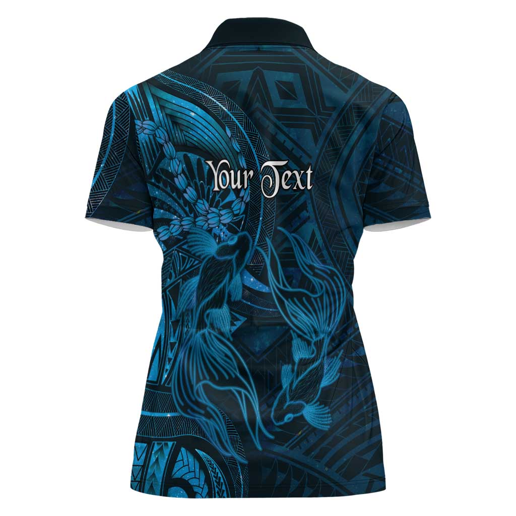 Personalised Polynesia Zodiac Pisces Women Polo Shirt Galaxy Polynesian Pattern Chest Tattoo Style LT14 - Polynesian Pride