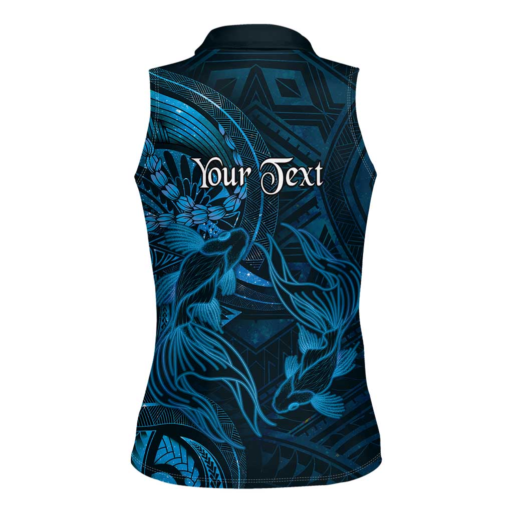 Personalised Polynesia Zodiac Pisces Women Sleeveless Polo Shirt Galaxy Polynesian Pattern Chest Tattoo Style LT14 - Polynesian Pride