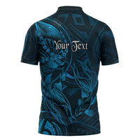 Personalised Polynesia Zodiac Pisces Zipper Polo Shirt Galaxy Polynesian Pattern Chest Tattoo Style LT14 - Polynesian Pride